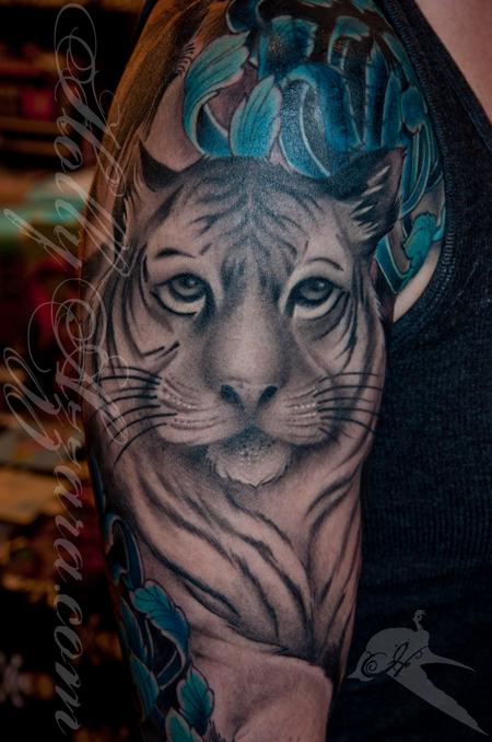 Tattoos - Tiger Blue Chrysanthemum Sleeve - 96003